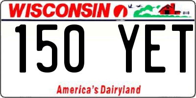 WI license plate 150YET