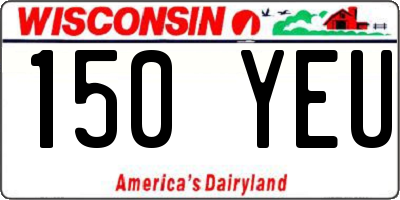 WI license plate 150YEU