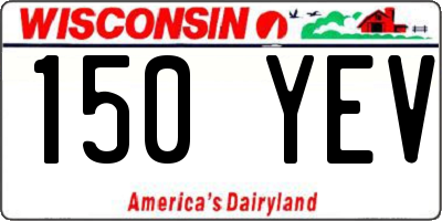 WI license plate 150YEV