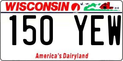 WI license plate 150YEW