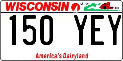 WI license plate 150YEY