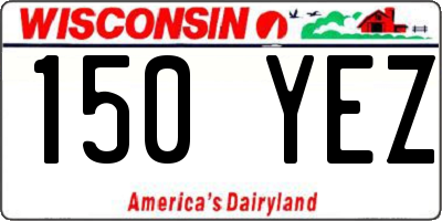 WI license plate 150YEZ