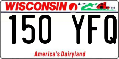WI license plate 150YFQ