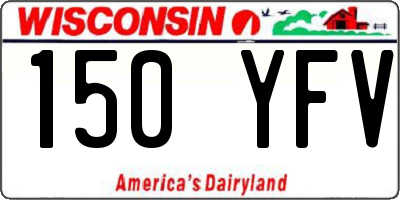 WI license plate 150YFV