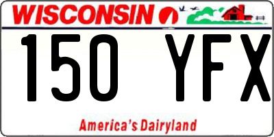 WI license plate 150YFX