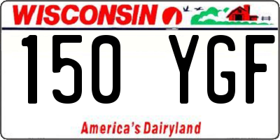 WI license plate 150YGF