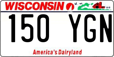 WI license plate 150YGN