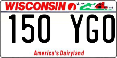 WI license plate 150YGO