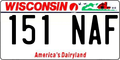 WI license plate 151NAF