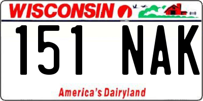WI license plate 151NAK