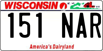 WI license plate 151NAR