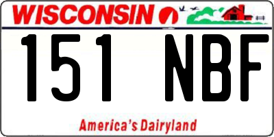 WI license plate 151NBF