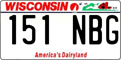 WI license plate 151NBG