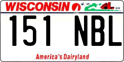 WI license plate 151NBL