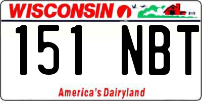 WI license plate 151NBT
