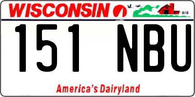 WI license plate 151NBU