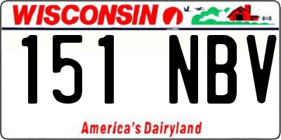WI license plate 151NBV