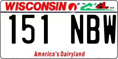 WI license plate 151NBW
