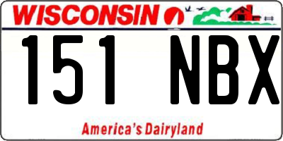 WI license plate 151NBX