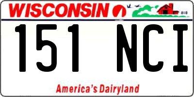 WI license plate 151NCI