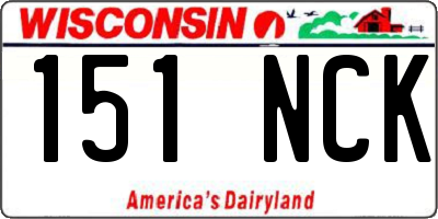 WI license plate 151NCK