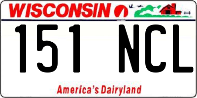 WI license plate 151NCL