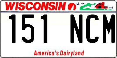 WI license plate 151NCM