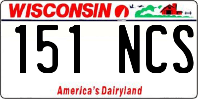 WI license plate 151NCS