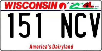 WI license plate 151NCV