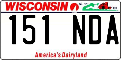 WI license plate 151NDA