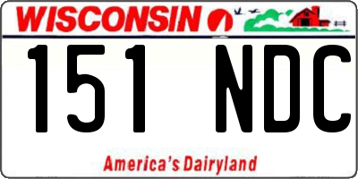 WI license plate 151NDC