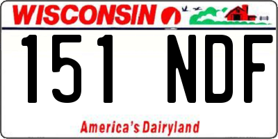 WI license plate 151NDF