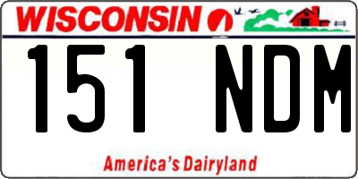 WI license plate 151NDM