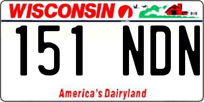 WI license plate 151NDN