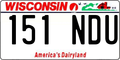 WI license plate 151NDU