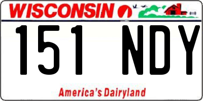 WI license plate 151NDY