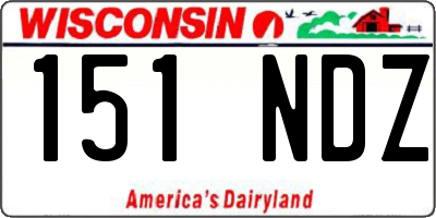 WI license plate 151NDZ