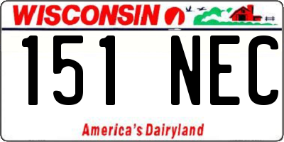 WI license plate 151NEC
