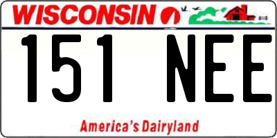 WI license plate 151NEE