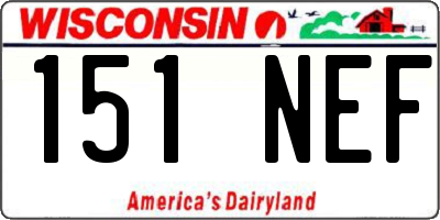 WI license plate 151NEF