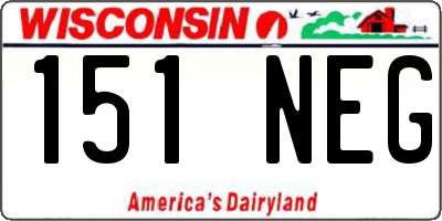WI license plate 151NEG