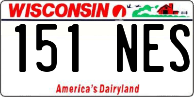 WI license plate 151NES