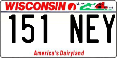 WI license plate 151NEY