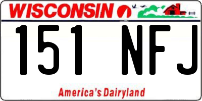 WI license plate 151NFJ