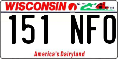 WI license plate 151NFO