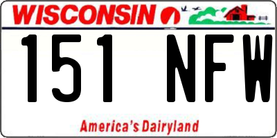 WI license plate 151NFW
