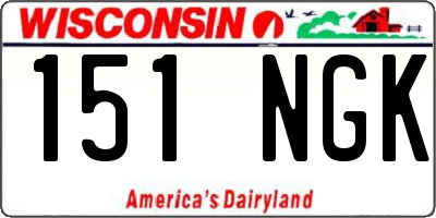 WI license plate 151NGK