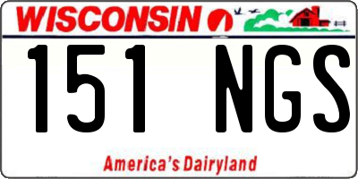 WI license plate 151NGS