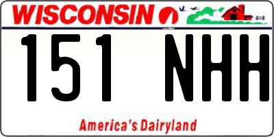 WI license plate 151NHH