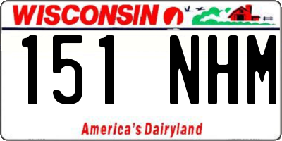WI license plate 151NHM